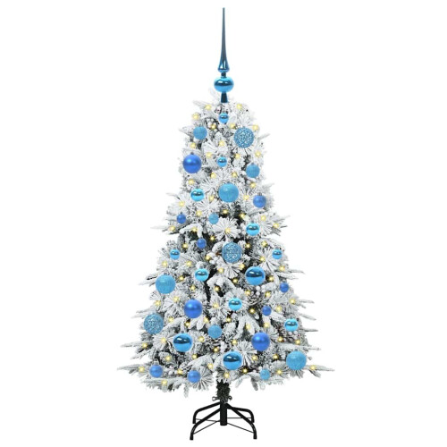 Berkfield Artificial Hinged Christmas Tree White 120 cm PE and PVC 2