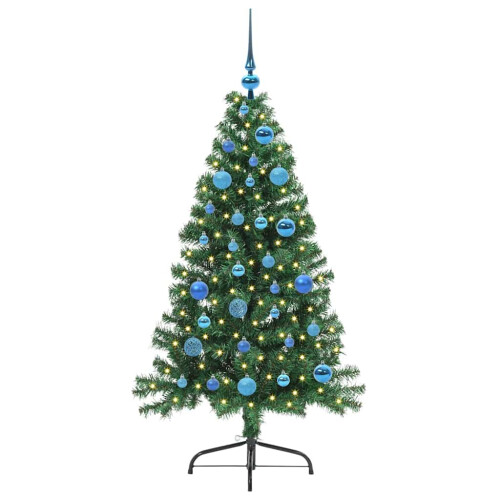 Berkfield Artificial Pre-lit Christmas Tree Green 150 cm PVC 2