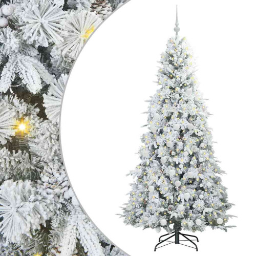 Berkfield Artificial Hinged Christmas Tree White 180 cm PE and PVC 1