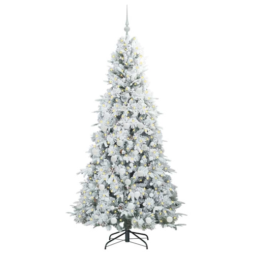 Berkfield Artificial Hinged Christmas Tree White 180 cm PE and PVC 2