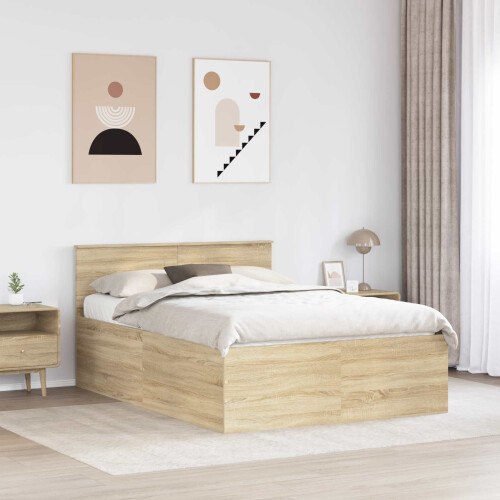 Berkfield Bed Frame Sonoma Oak 150 x 200 cm Engineered Wood 2