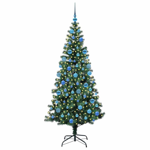 Berkfield Artificial Pre-lit Christmas Tree Green 180 cm PVC 2