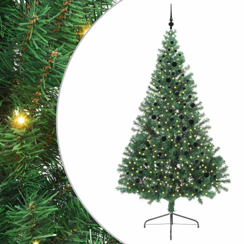 Berkfield Artificial Pre-lit Christmas Tree Green 240 cm PVC 1