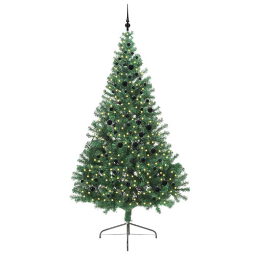 Berkfield Artificial Pre-lit Christmas Tree Green 240 cm PVC 2