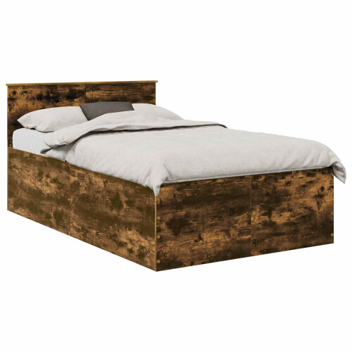 Berkfield Bed Frame Smoked Oak 120 x 190 cm Engineered Wood 1