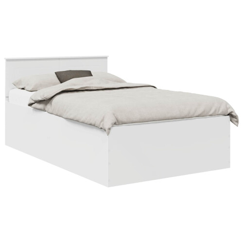 Berkfield Bed Frame with Headboard White 135 x 190 cm Engineered Wood 1