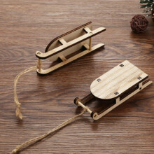 20 STÜCKE Miniatur-Holzschlitten, Holzverzierung, Tischplatte, Baumschmuck, Schlitten, -Handwerk, Weihnachtsdekoration, Rustikal, zum AufhäNgen,