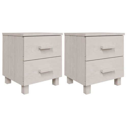 Berkfield Bedside Cabinets HAMAR 2 pcs White 40x35x44.5 cm Solid Wood 1