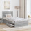 Berkfield Bed Frame Grey Sonoma and Silver 75 x 190 cm Engineered Wood 3