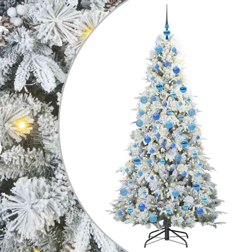Berkfield Artificial Hinged Christmas Tree White 180 cm PE and PVC 1