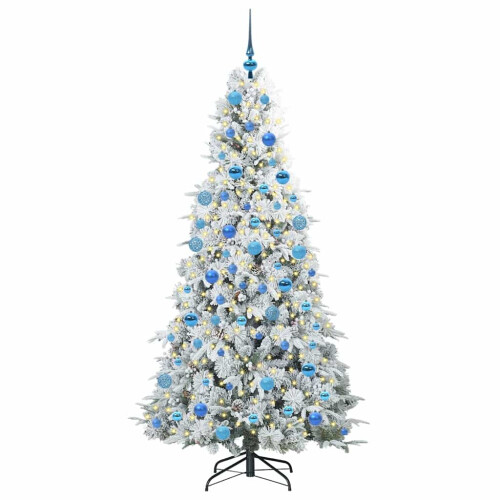 Berkfield Artificial Hinged Christmas Tree White 180 cm PE and PVC 2