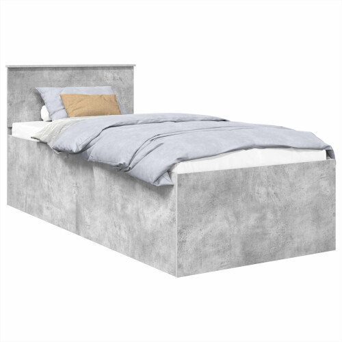 Berkfield Bed Frame Concrete Grey 75 x 190 cm Engineered Wood 1