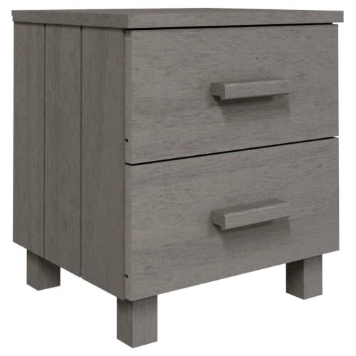 Berkfield Bedside Cabinet HAMAR Light Grey 40x35x44.5 cm Solid Pinewood 1