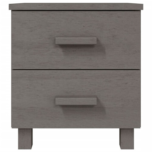 Berkfield Bedside Cabinet HAMAR Light Grey 40x35x44.5 cm Solid Pinewood 2