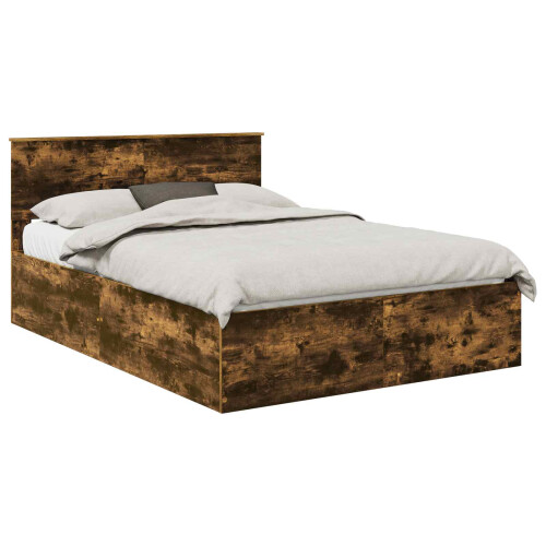 Berkfield Bed Frame Smoked Oak 150 x 200 cm Engineered Wood 1
