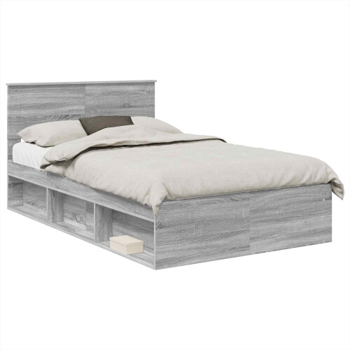 Berkfield Bed Frame Grey Sonoma 135 x 190 cm Engineered wood 1