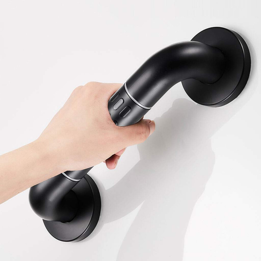 Bathroom Grab Bar Stainless Steel Black 15in Wall Mounted Safety Handrail with AntiâSlip Grip for Elderly