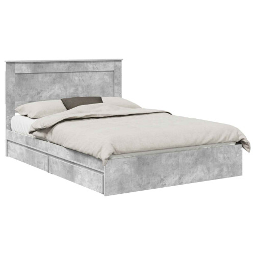 Berkfield Storage Bed Concrete Grey 150 x 200 cm Engineered Wood 1