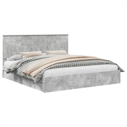 Berkfield Storage Bed Concrete Grey 200 x 200 cm Engineered Wood 1