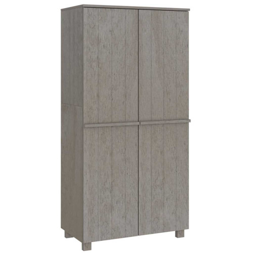 Berkfield Wardrobe HAMAR Light Grey 89x50x180 cm Solid Wood Pine 1
