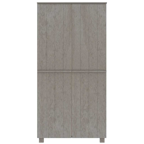Berkfield Wardrobe HAMAR Light Grey 89x50x180 cm Solid Wood Pine 2