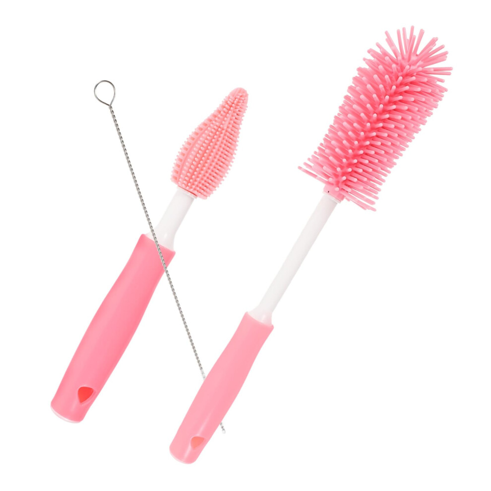 Baby Bottle Brush Set with Long Handle, Non‑Scratch Bristles and Nipple Cleaner for Easy Cleaning