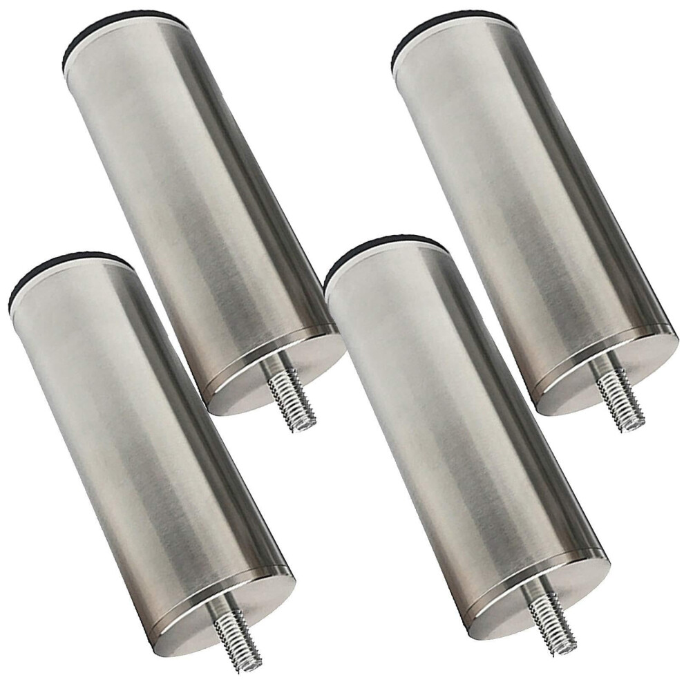 Stainless Steel Furniture Legs 4Pcs M10 Brushed Metal Cabinet Table Legs Heavyduty Adjustable Rustresistant 9045646585963