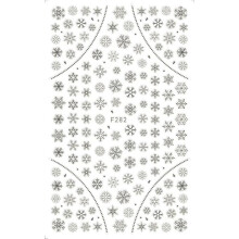 Snowflake Nail Stickers 3D White Gold Christmas Nail Decals Sheet for Winter Manicure F282yin
