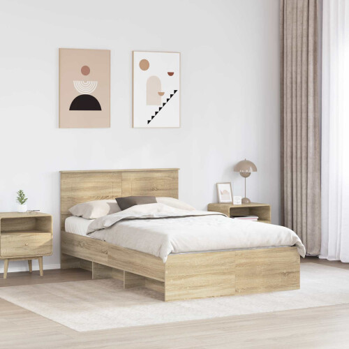 Berkfield Bed Frame Sonoma Oak 120 x 123 cm Engineered Wood 2