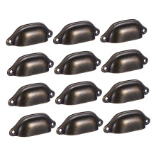 Vintage Seashell Drawer Pull Handles Set, Durable Iron Cabinet Knobs 12 Pack for Coastal Furniture Decor