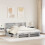 Berkfield Bed Frame Concrete Grey 200 x 200 cm Engineered Wood 3