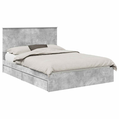 Berkfield Storage Bed Concrete Grey 150 x 200 cm Engineered Wood 1