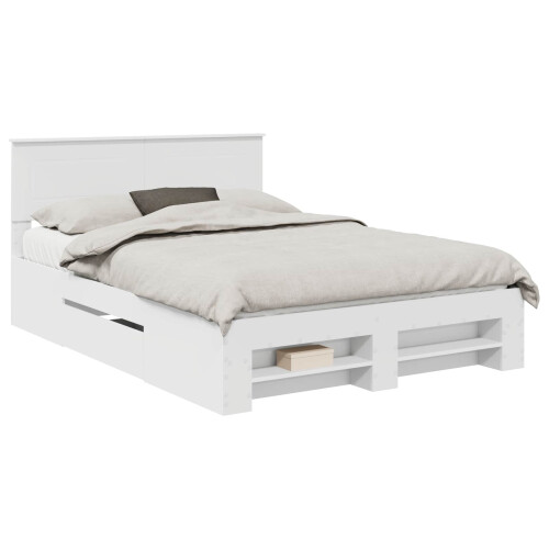 Berkfield Bed Frame with Headboard White 150 x 200 cm Engineered Wood 1