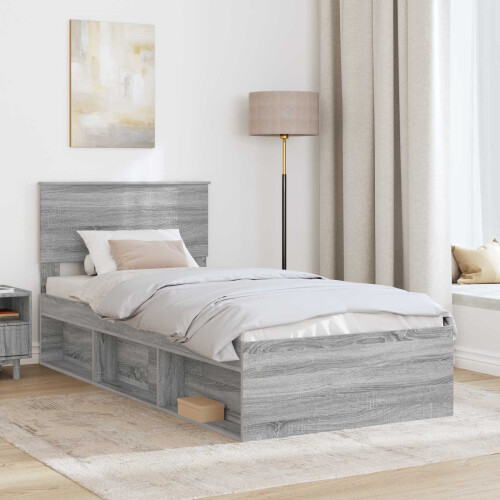 Berkfield Bed Frame Grey Sonoma 75 x 190 cm Engineered wood 2