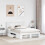 Berkfield Bed Frame with Headboard White 150 x 200 cm Engineered Wood 3