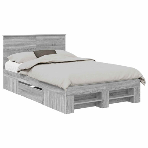 Berkfield Bed Frame Grey Sonoma 120 x 200 cm Engineered Wood 1