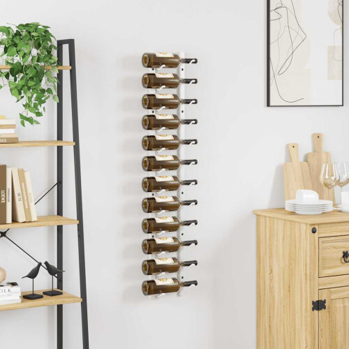Berkfield Wall Mounted Wine Rack for 12 Bottles White Iron 2