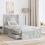 Berkfield Bed Frame Concrete Grey and Silver 75 x 190 cm Engineered Wood 3