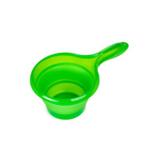 Collapsible Water Ladle Folding Scoop Spoon Green for Kitchen Bath Shampoo and Outdoor Use