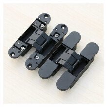 3D Adjustable Hidden Door Hinge Black Invisible Concealed Hinge for Interior Doors Easy Install