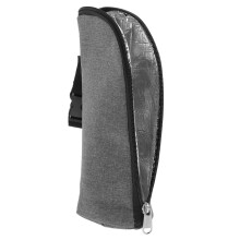 Insulated Baby Bottle Bag with Stroller Attachment, Thermal Milk Bottle Cooler Pouch for Travel and Daycare, Gray