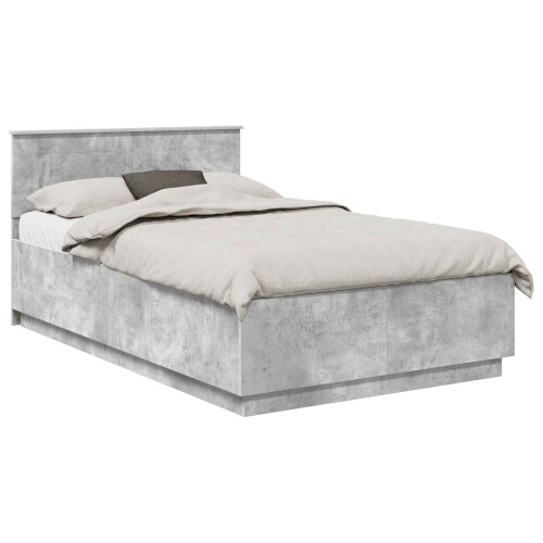 Berkfield Bed Frame Concrete Grey 120 x 190 cm Engineered Wood 1