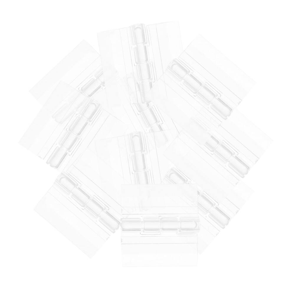 10Pcs Acrylic Hinges Transparent Clear Invisible Design Easy Install For Cabinets Boxes Tables 9351714800297