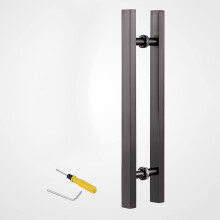 Modern Stainless Steel Door Handle Set for Sliding Glass and Barn Doors, Heavy Duty DualSide Design