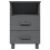 Berkfield Bedside Cabinet HAMAR Dark Grey 40x35x62 cm Solid Wood Pine 3