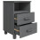 Berkfield Bedside Cabinet HAMAR Dark Grey 40x35x62 cm Solid Wood Pine 5