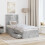 Berkfield Bed Frame Concrete Grey and Silver 70 x 190 cm Engineered Wood 3
