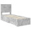 Berkfield Bed Frame Concrete Grey and Silver 70 x 190 cm Engineered Wood 4