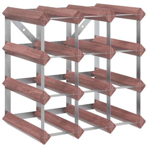 Berkfield Wine Rack for 12 Bottles Brown Solid Wood Pine 1