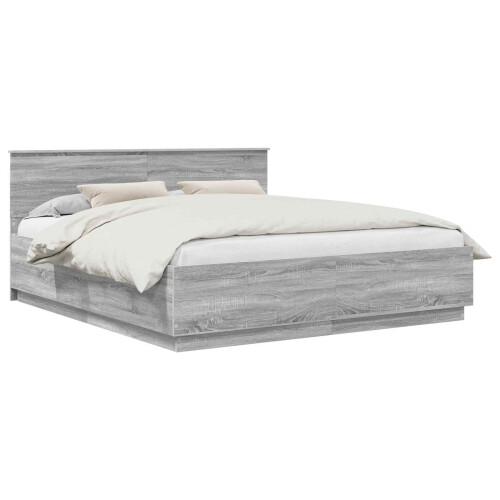 Berkfield Bed Frame Grey Sonoma 200 x 200 cm Engineered Wood 2
